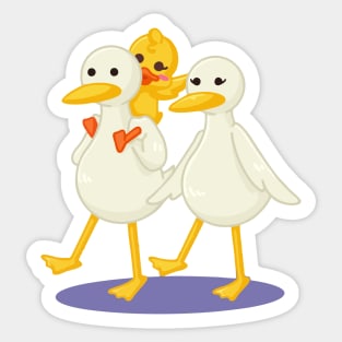 happy duck family Sticker